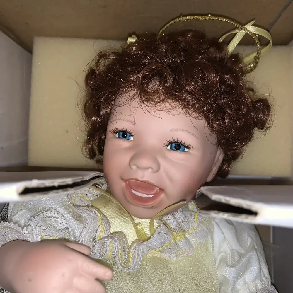1995 Ashton Drake I Wish You Happiness Porcelain Angel Doll NIB COA Wings